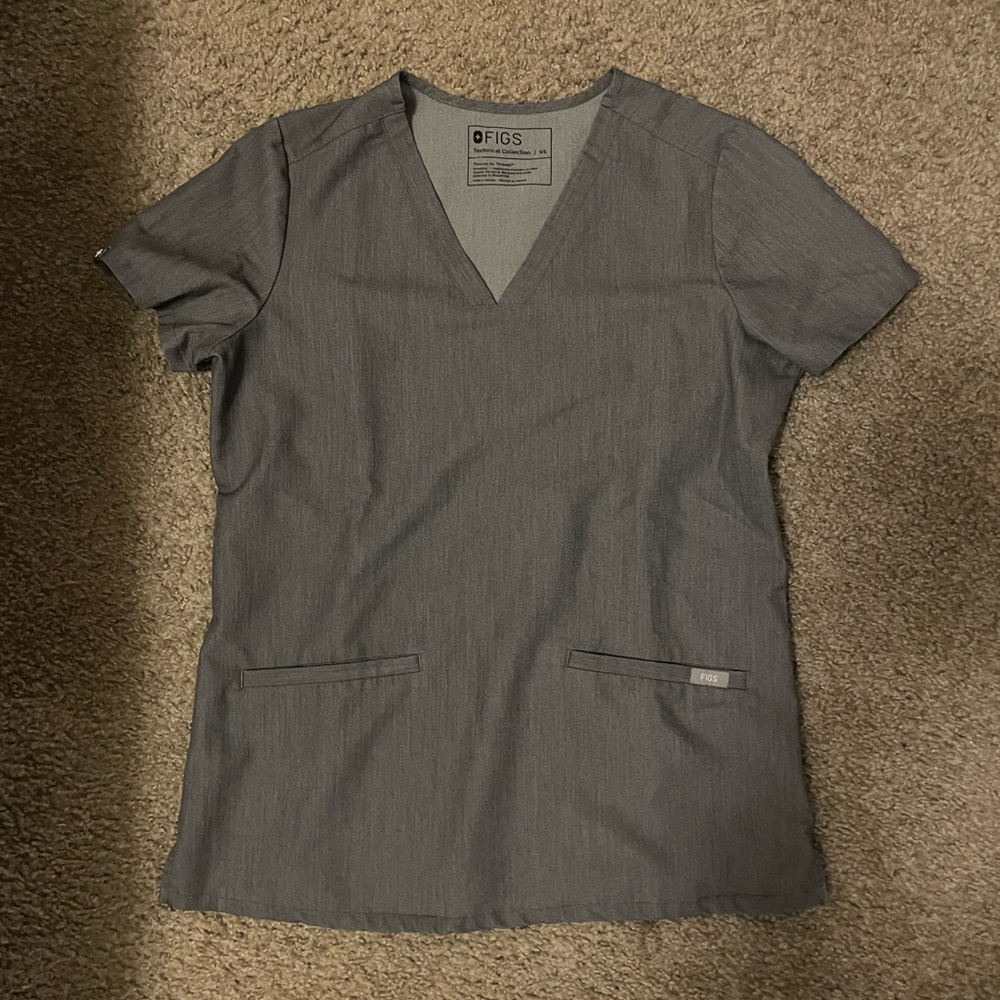 Figs Graphite XS Casma Scrub Top